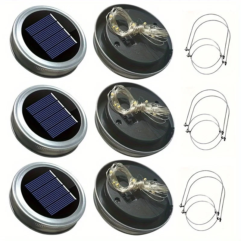 lampe solaire bocal transparent argenté fil led entrelacé moderne décorativeextérieur patio mariage
