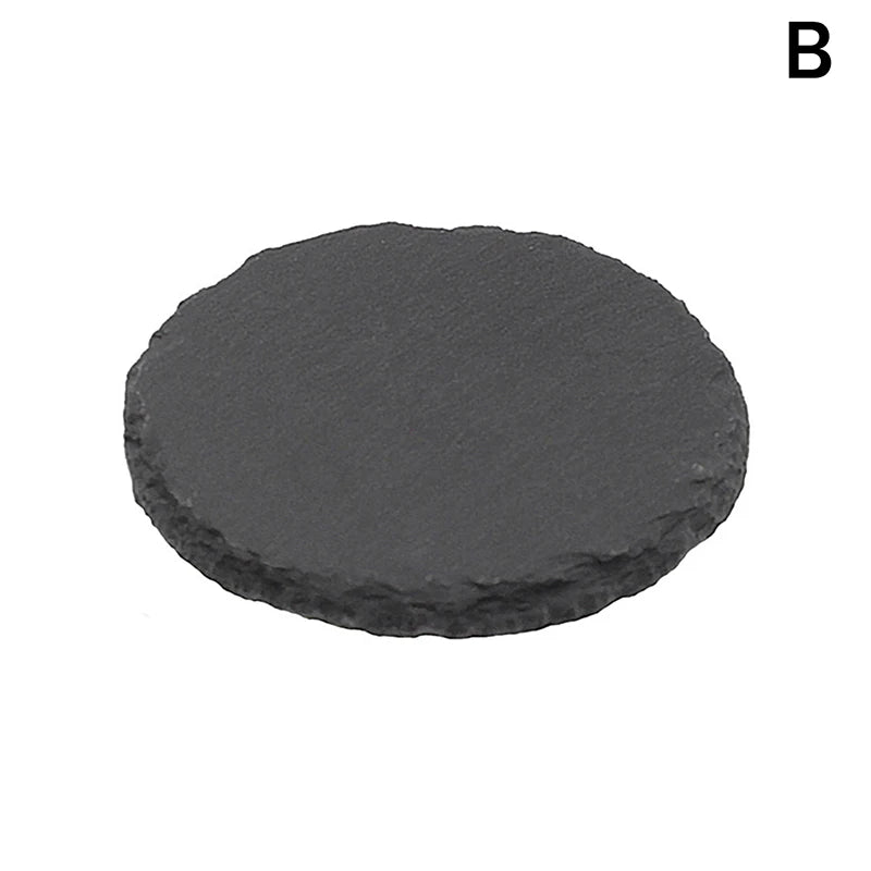 coasters noirs naturels résistants chaleur minimaliste hexagonaux carrés cœur ronds