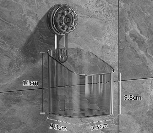 panier rangement mural transparent rayures moderne fixation suction cosmétiques flacons toilette