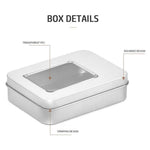 boîte rangement métal argenté moderne boîte cosmétique storage box respectueux environnement 95x70x25mm