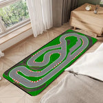tapis sol vert gris moderne route course bordures rouges blanches salon chambre