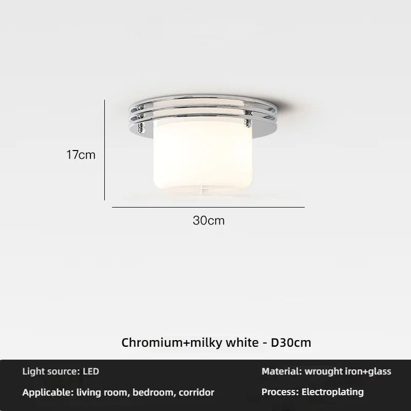 lampe moderne blanc chrome verre opaque 30cm 40cm LED 3000K 4500K 6000K(touches)