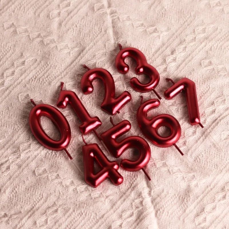 bougies numériques rouge métallisé bougies anniversaire tringle moderne festives numéros
