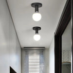 lampe moderne noire blanche métal fixée vis salon chambre opacité ronde