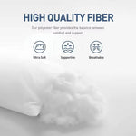 oreiller polyester blanc uni moderne 48x74cm literie voyage douillet orthopédique stripe
