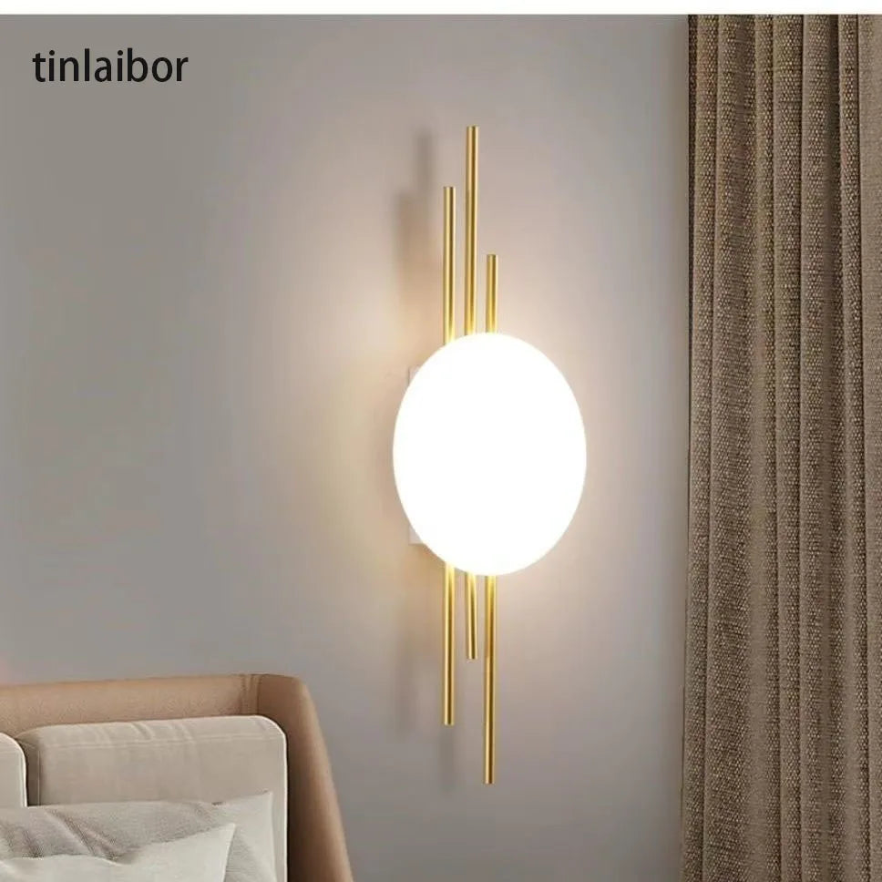 lampe murale moderne minimaliste noir doré éclairage chambre salon entrée étude