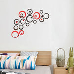 décoration murale moderne adhésive cercles concentriques vert noir rouge doré blanc