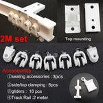 rails rideaux courbés pvc blanc flexible accessoires anneaux boucles poulies supports minimaliste