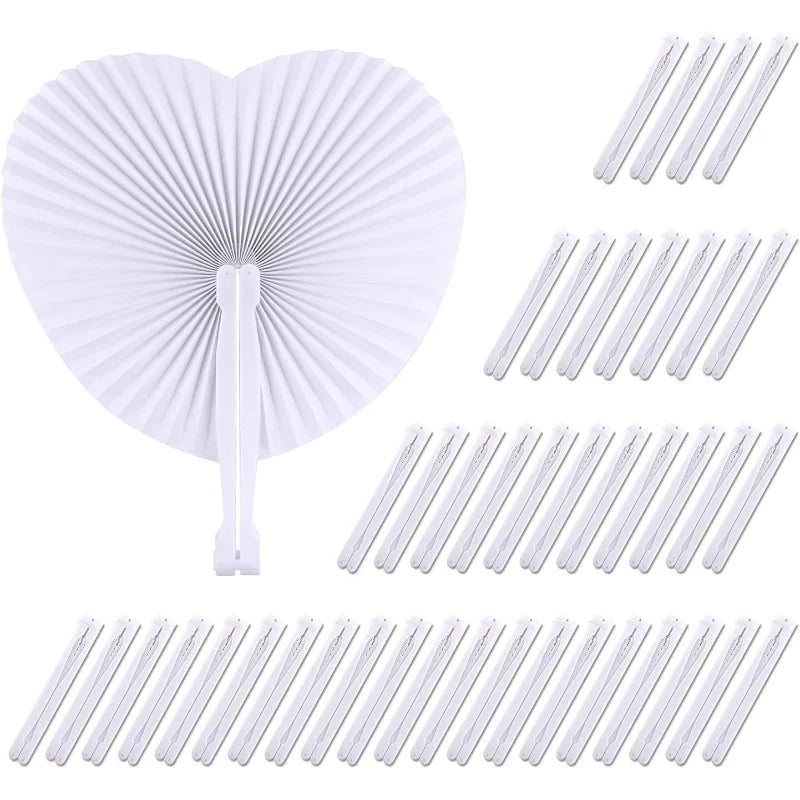 éventails pliants papier blanc rayures moderne minimaliste poignées plastique décoration fête anniversaire mariage