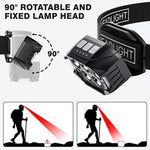 lampe frontale rechargeable noire tissu élastique texturée ceinture usb cables micro usb