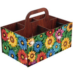 boîtes rangement multicolores imprimées florales animaux oiseaux moderne poignées bois