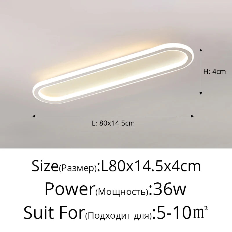 lampe led moderne blanche rectangulaire bord noir éclairage intérieur chambre salon