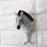 tête animale sculptée girafe gorille zèbre éléphant ram cerf décorative réaliste fixée