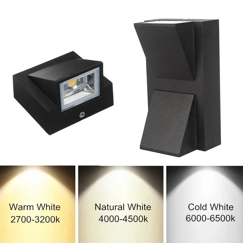 applique murale led ip65 étanche contemporaine noir gris minimaliste 5w 10w