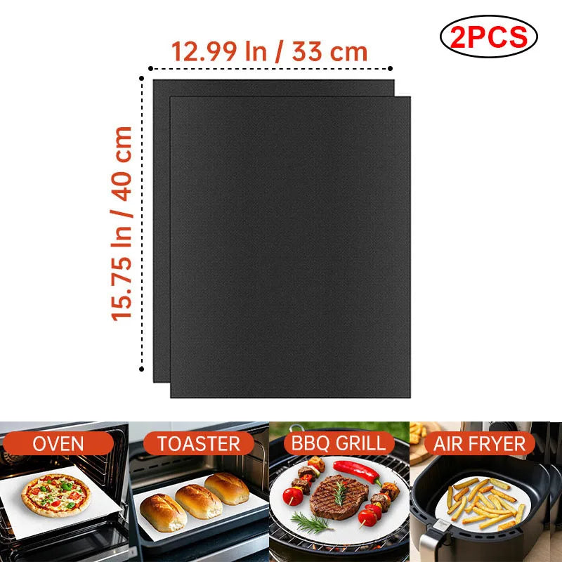 tapis cuisson antiadhésif réutilisable résistant chaleur fond four noir moderne silicone