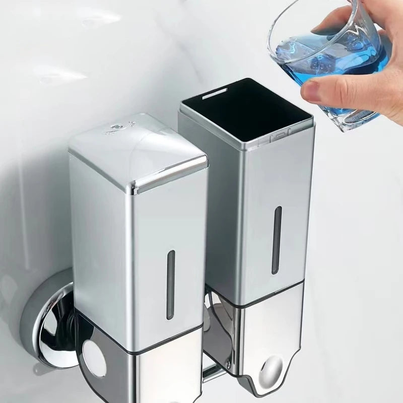 distributeur savon liquide mural noir argent acier inoxydable abs 500ml 1000ml 1500ml moderne minimaliste