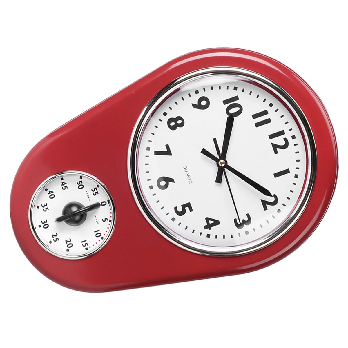 horloge murale classique rouge aiguilles cadran minuterie chiffres clairs rétro élégante intérieur vintage fonctionnelle