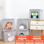 boîtes rangement enfant animaux imprimés moderne pliables poignées gris clair capacité importante respectueux environnement