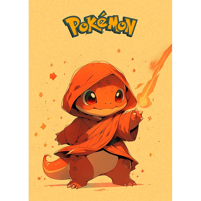 affiches dessin animé pikachu charmander star wars illustration cartoon decoration murale maison