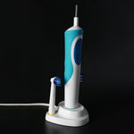 porte têtes brosse dents électrique moderne blanc bleu turquoise tiges texturées oral braun compatible