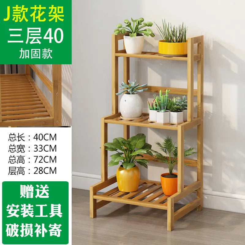 étagère plantes bois moderne extérieure niveaux roulettes support pots 72cm hauteur