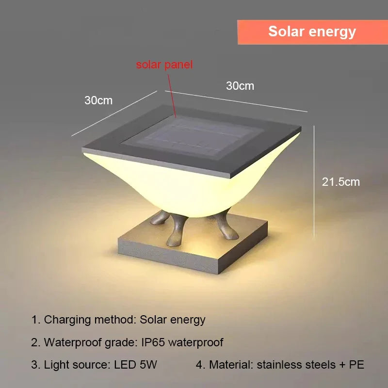 lumière solaire moderne pieds métalliques blanc gris contemporain minimaliste led