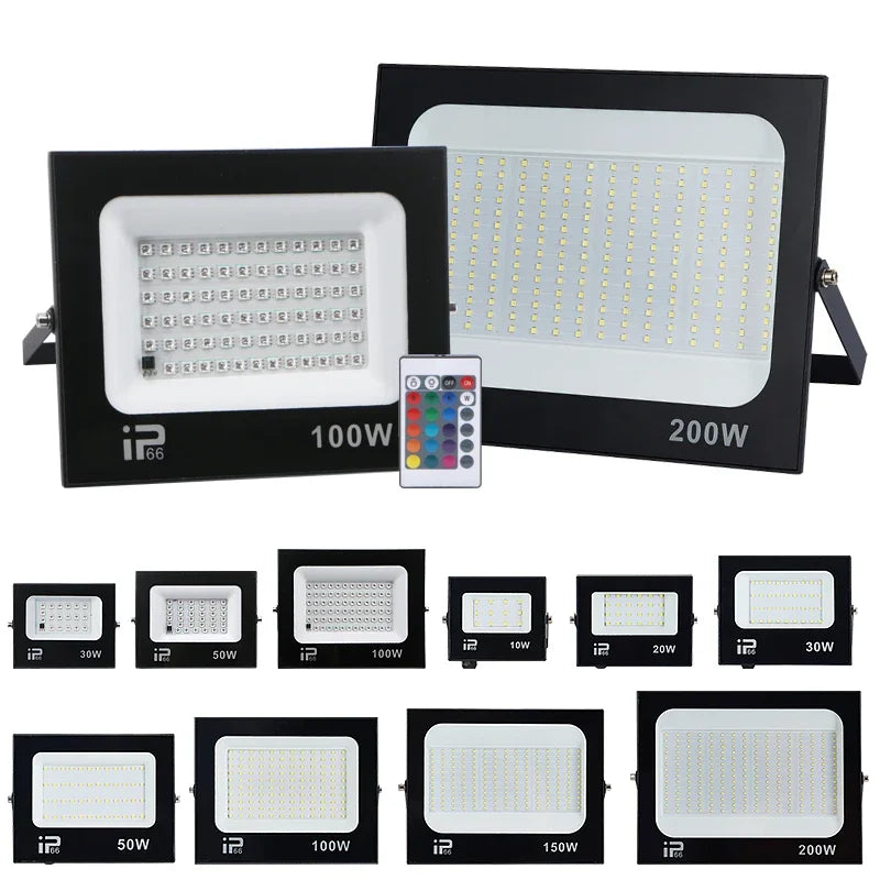 projecteur led moderne 6500k rgb étanche garage extérieur 220v 10w 200w