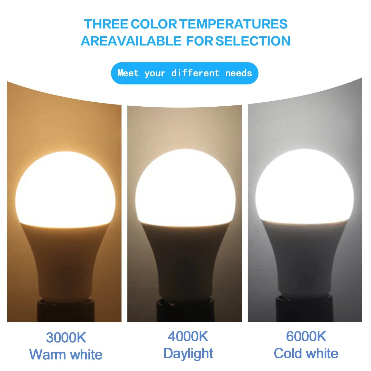 ampoules led e27 3w 9w 12w 15w 18w 20w blanc chaud froid