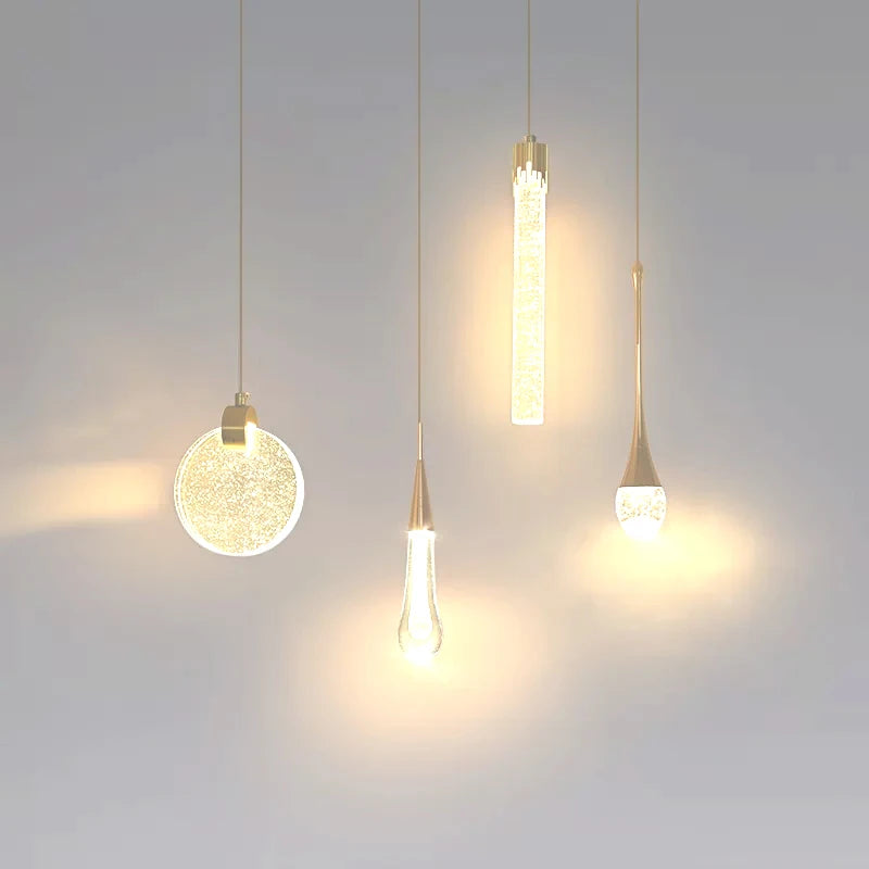 lampe suspendue moderne rose gold blanc texture granulée base câble diffuseur adjustable chambre salon