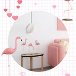 décoration maison oiseau flamant rose résine réaliste détail fin base plateau