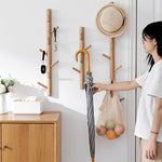 Porte-manteau mural bois chêne moderne