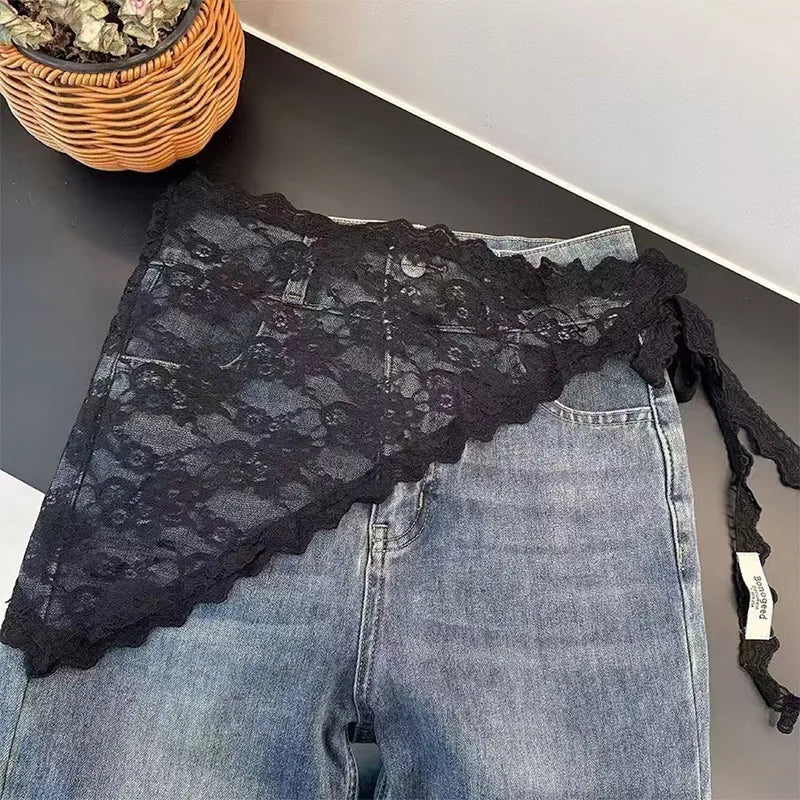 jupe dentelle femme blanc noir vintage romantique décontractée fourreau élastiqueSizeModeFit
