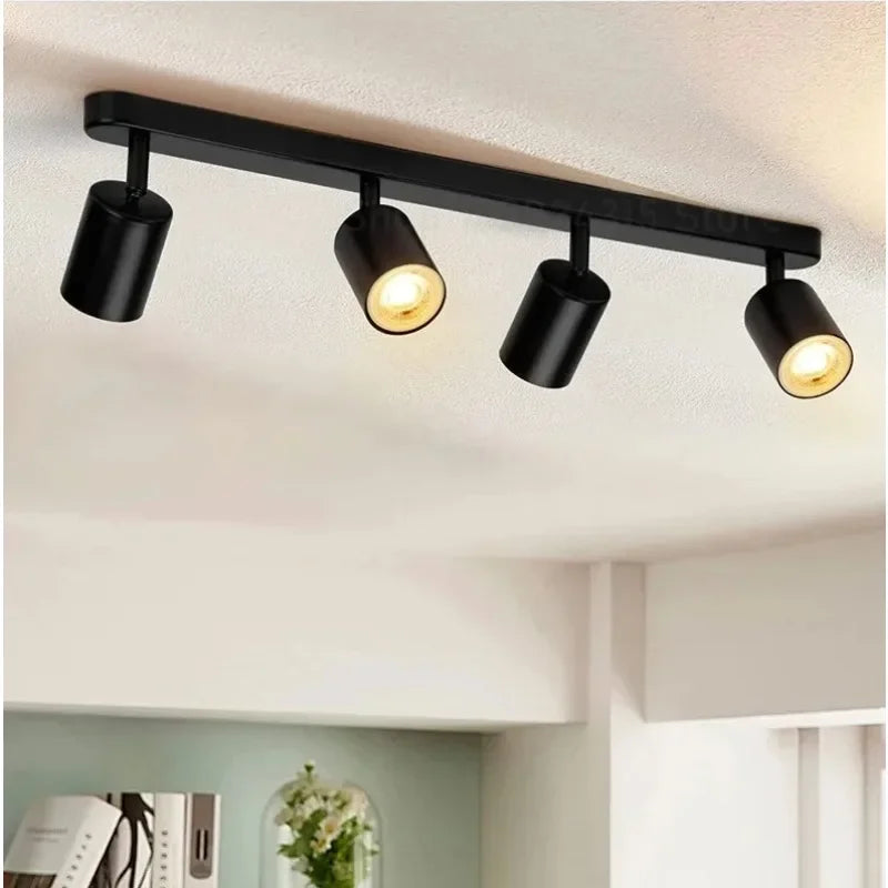 Spot LED noir moderne minimaliste fixation murale têtes têtes rond lisse