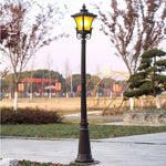 lampe rue marron foncé classique ornements détails sculptés base solide extérieure ip65 led aluminium