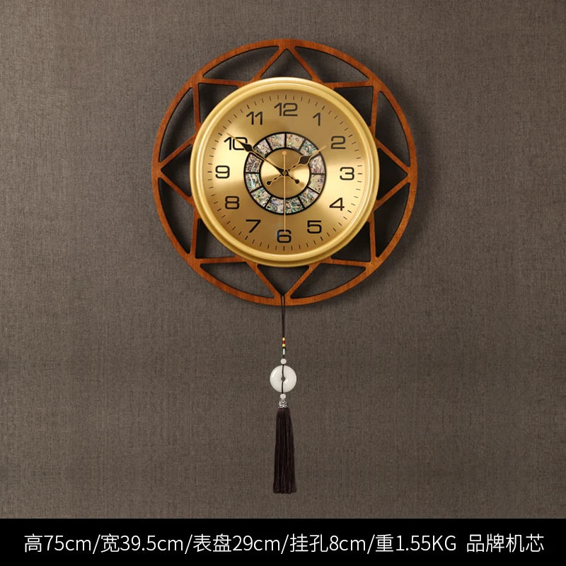 horloge murale or noir motif géométrique tissu classique tassel moderne
