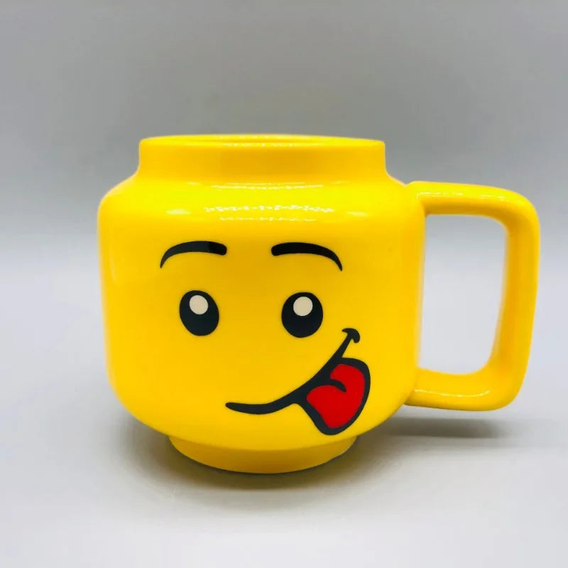 tasse dessin animé sourire jaune poignée creative cartoon cadeau enfant