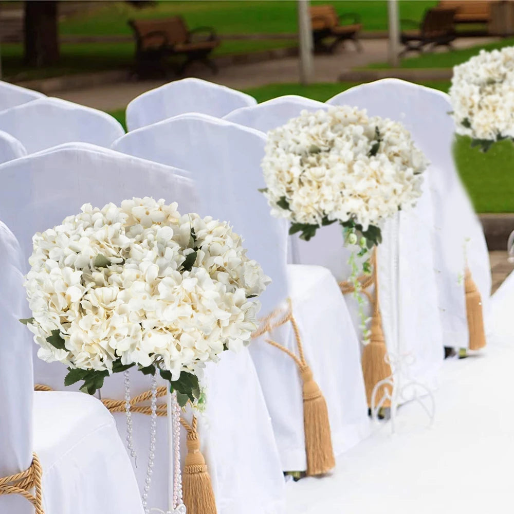 bouquet fleurs artificielles hortensia blanc rose bleu classique decoration maison anniversaire mariage