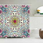 rideau douche boho multicolore fleurs mandalas geometrique opaque polyester respectueux environnement