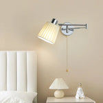 lampe murale articulée chrome plissée éclairage quotidien moderne interrupteur cordonversible