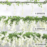 guirlande florale artificielle wisteria blanc vert mariage extérieur décoration romantique champêtreextérieur