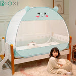 filet protection lit enfant mignon bleu clair bordure opaque transparent pliable maison summer