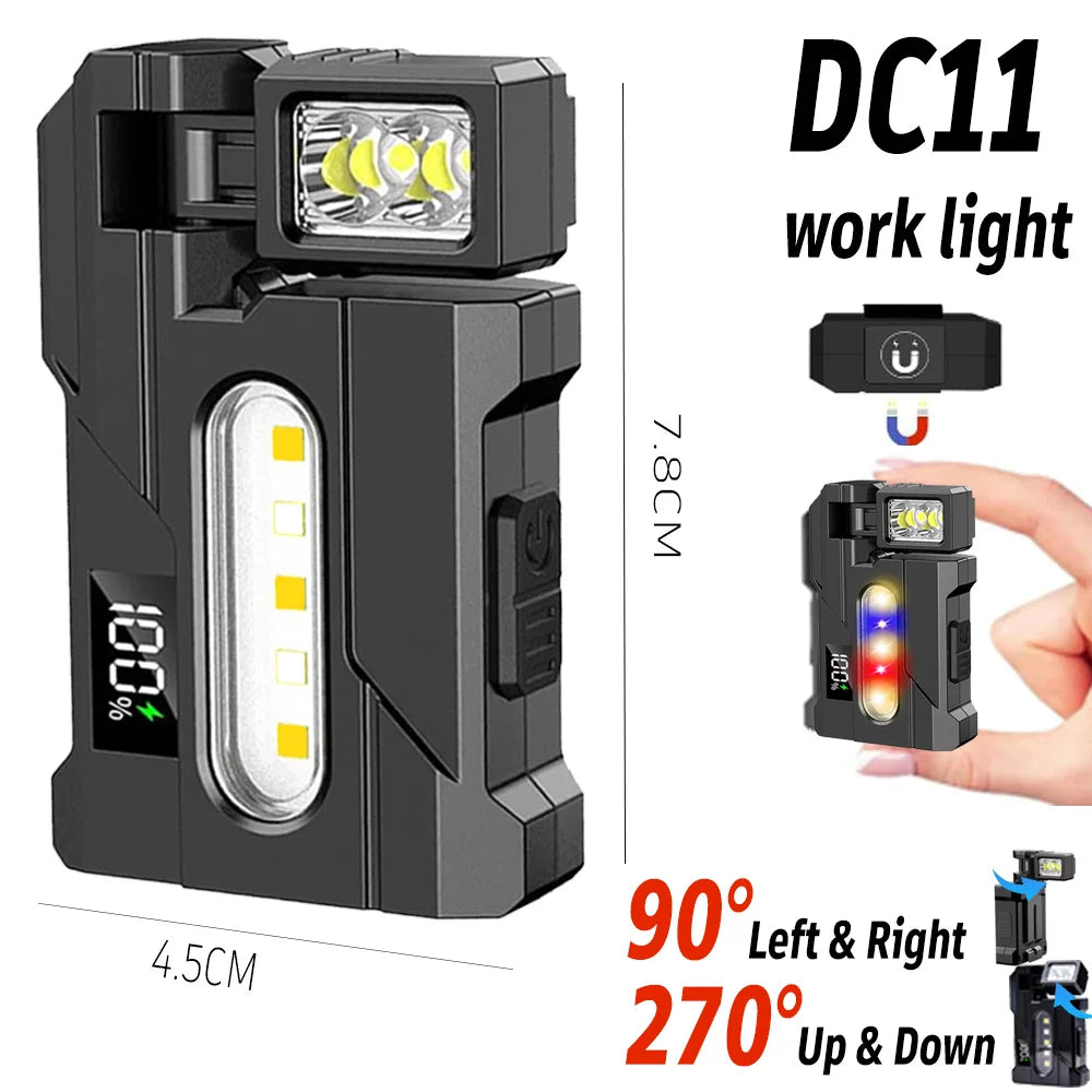 lampe torche rechargeable usb led aimant noir moderne 10w 800 lumens portative camping