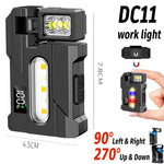 lampe torche rechargeable usb led aimant noir moderne 10w 800 lumens portative camping