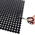 tapis cuisine anti dérapant noir moderne adhésif rondelles grille 30x40cm