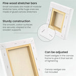 toiles peinture coton blanc cadre bois set art peinture huile aquarelle enfants adultes