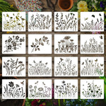 stencils peinture fleurs motifs floraux clips artisanal décoration papillons feuilles variés