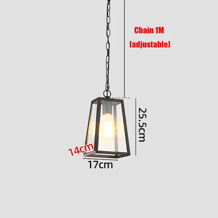 lampe suspendue industrielle vintage noire transparente ampoule filament chainette chambre salon