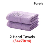 serviettes bambou brodées vert violet rose blanc classiques absorbantes maison