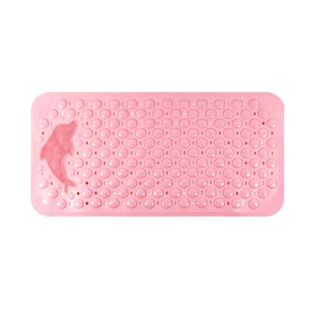 tapis bain antidérapant pvc dauphin moderne 35x70cm drainage texturé bulles ventilation gris rose