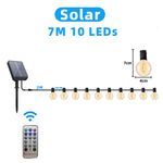 guirlande lumineuse solaire blanc chaud boules transparentes vintage clips autoinstallation led étanches ip65